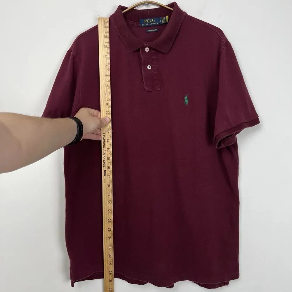 Polo Ralph Lauren Custom Slim Fit Collared Casual Polo Shirt Mens Size‎ XL Golf